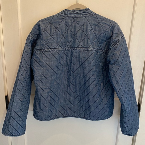 GAP Chambray Denim Blue Quilted Jacket - Picture 2 of 5